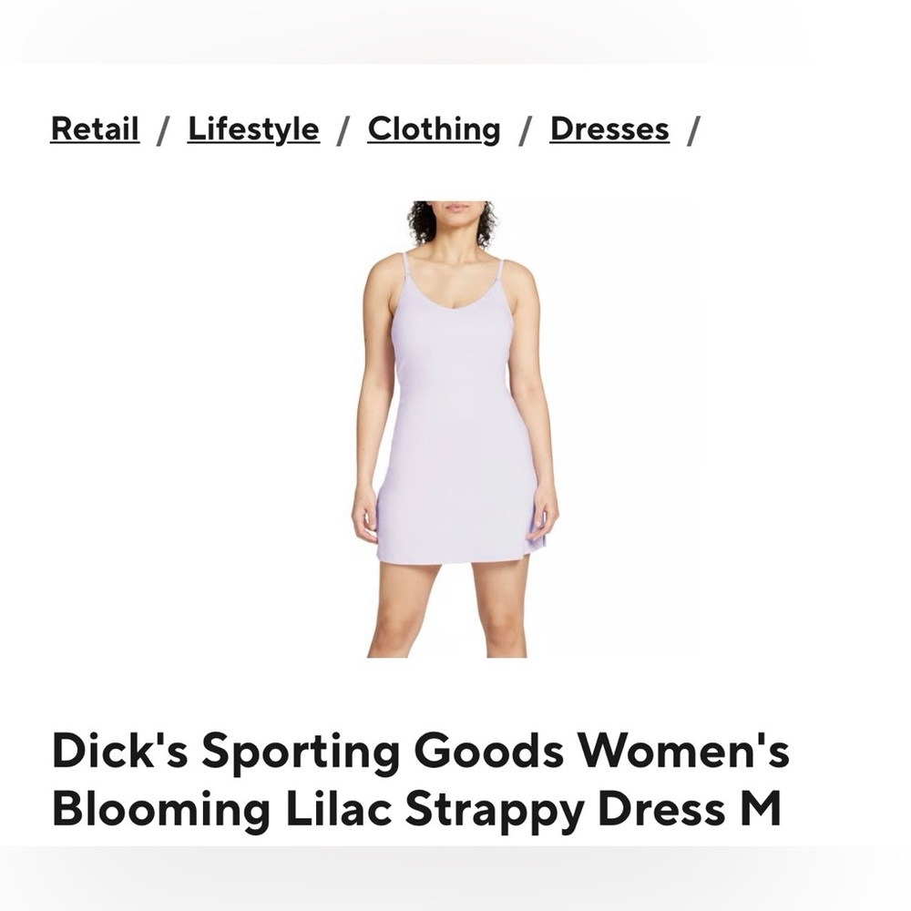 DSG Lilac strappy dress with built in shorts & built in bra.
